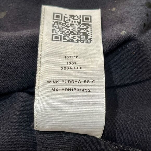 TRUE RELIGION Black Splatter Buddha Wink Graphic T Shirt Sz 3XL Y2K AOP Retro - Picture 8 of 10